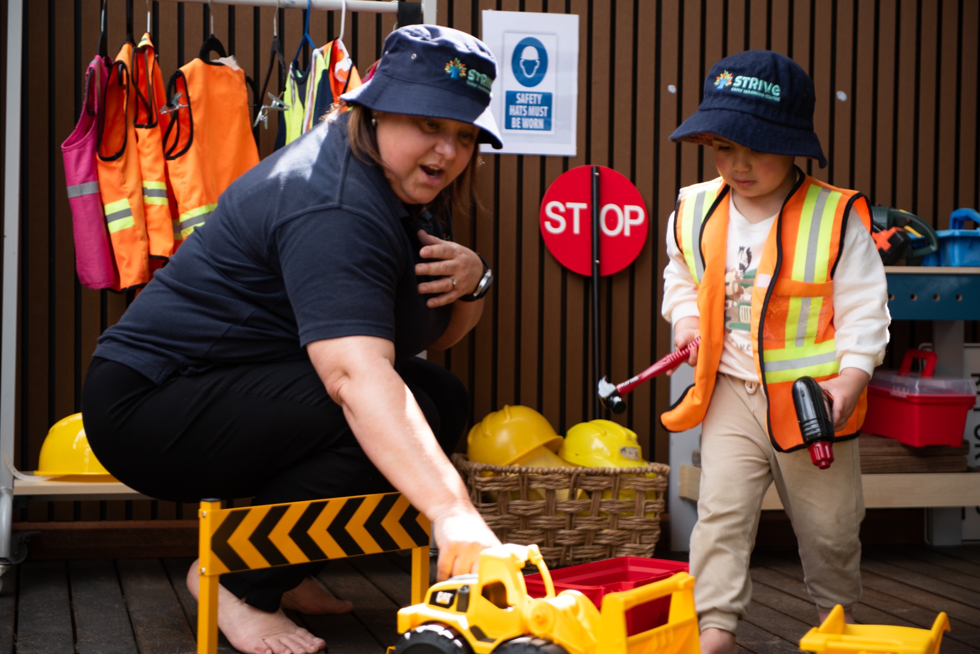 Dramatic play with construction dress-ups